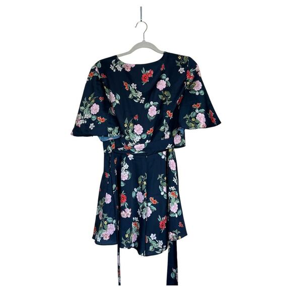 KEEPSAKE the Label For Me Romper Size Medium Floral Navy Blue Playsuit - Picture 3 of 7